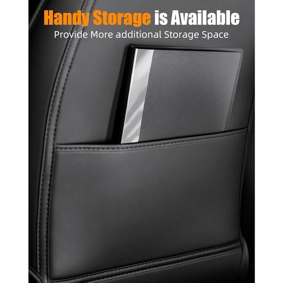 Crofy Leather Seat Back Protector for Tesla Model Y, 3, S/X